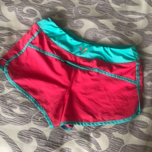 Pink Running Shorts with Back Pocket Zipper - Picture 2 of 2